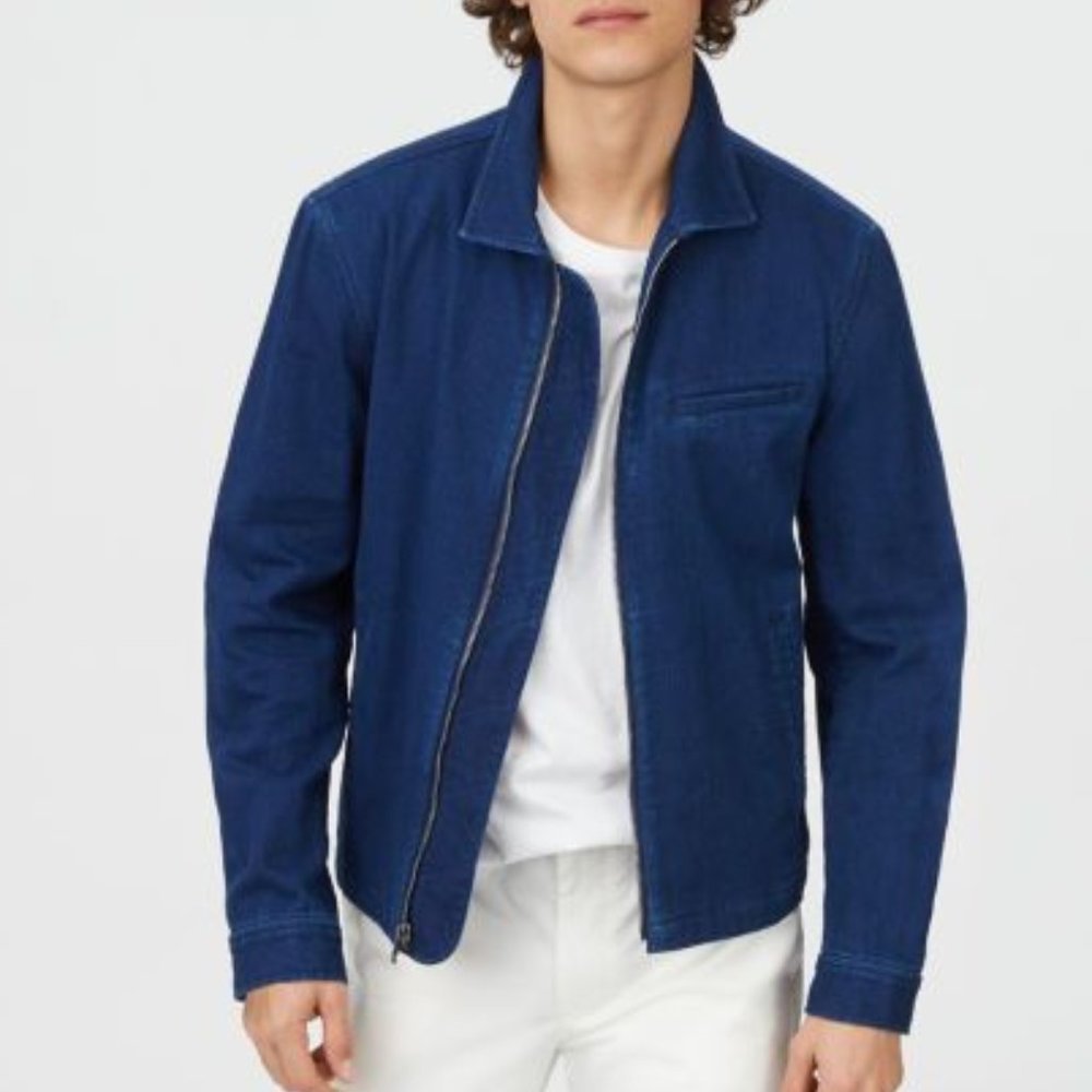 Club Monaco Blue Full Zip Work Jacket Chore Coat Men's Medium M